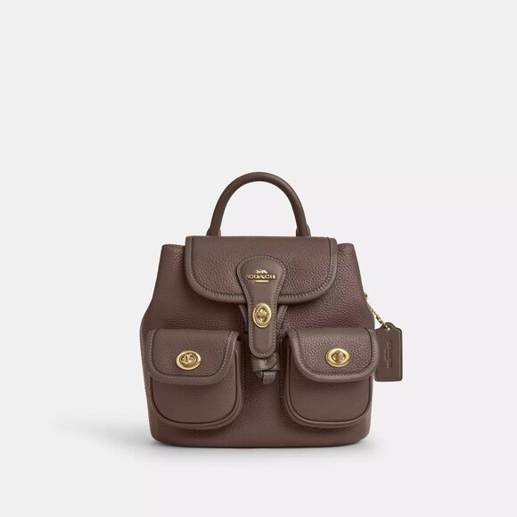 NWT Coach Hadley Mini Backpack in Dark Stone - Picture 1 of 3